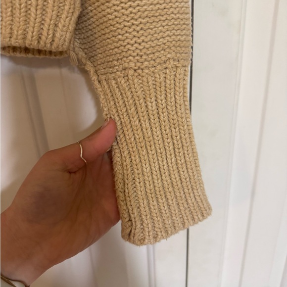 Free People Bell Song Pullover Beige Bohemian Sweater Women’s Size Medium - Picture 5 of 6